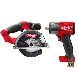 M18 FUEL 18V Lithium-Ion Brushless Cordless Metal 5-3/8 in. Circular Saw (Tool-Only) w/Mid Torque 1/2 in. Impact Wrench