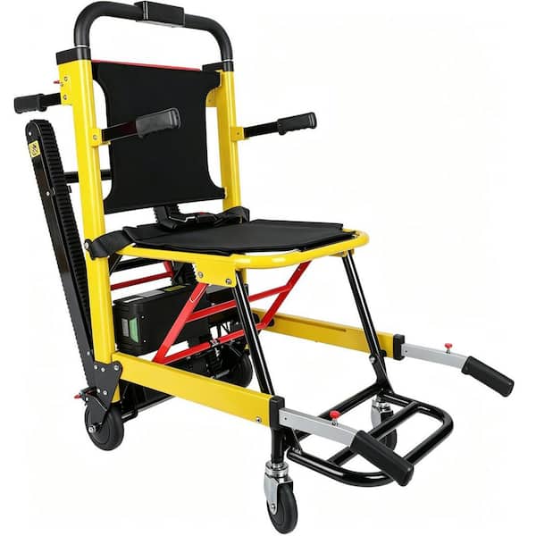 Powered Wheelchair, Stair Climbing Wheelchair, Mobile Stair Lifts for Seniors, Load Capacity 440 lbs. Foldable Yellow