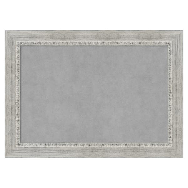 Amanti Art Rustic White Wash 28 in. x 20 in Framed Magnetic Board