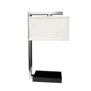 24 in. Floated Shade Modern Brushed Nickel Table Lamp