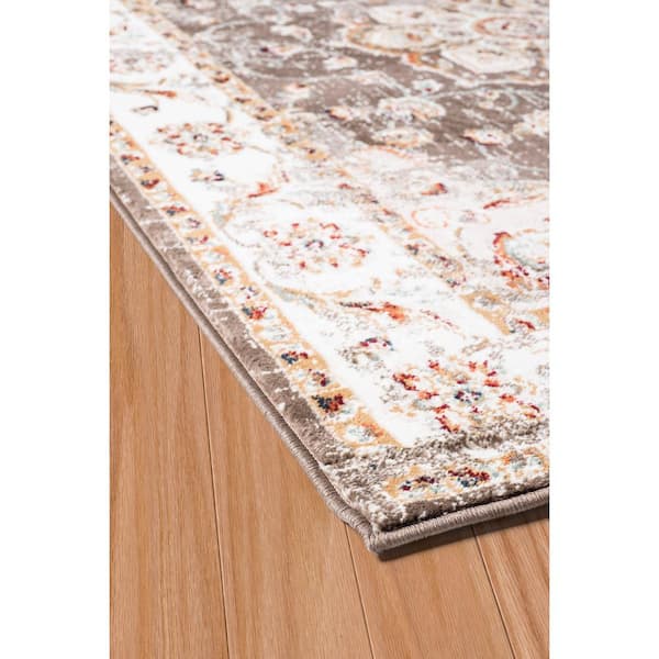 Bridges Ponte Vecchio Taupe 9 ft. 10 in. x 13 ft. 2 in. Oriental Olefin Area Rug