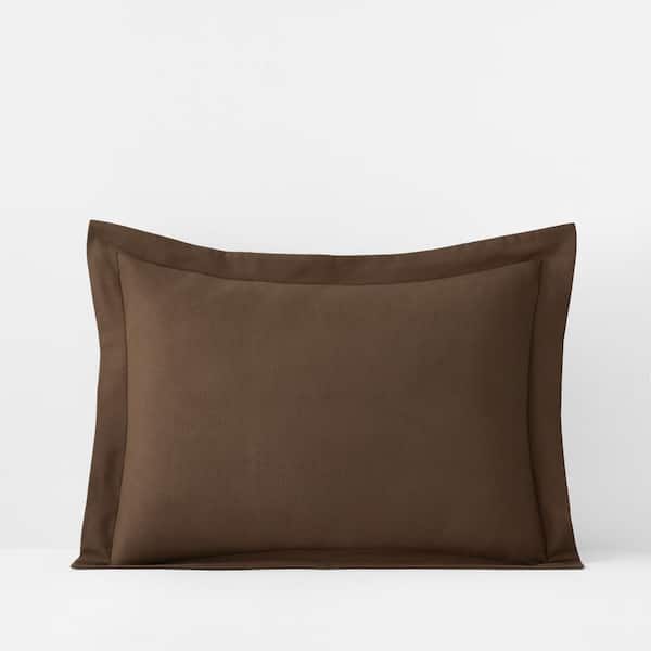 The Company Store Company Cotton Solid Velvet Flannel Coffee King Sham
