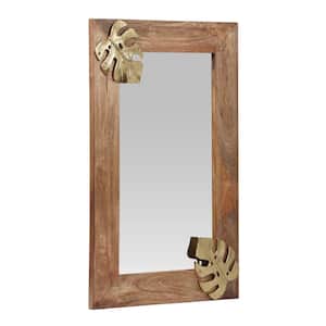 Brayer 24 in. x 36 in. Bohemian Rectangle Framed Natural Antiqued Decorative Mirror