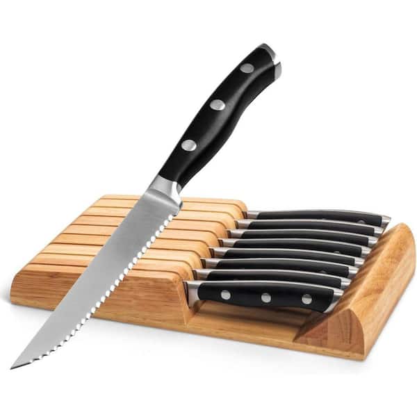 4.7 in. Stainless Steel Full Tang Serrated Edge Steak Knives with Ergonomic Handle (8 Piece Set)