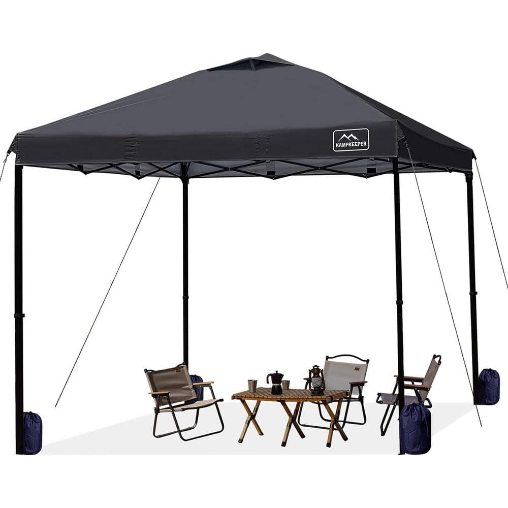 Outdoor Portable 10 ft. x 10 ft. Black Waterproof Pop-Up Canopy with Adjustable Legs