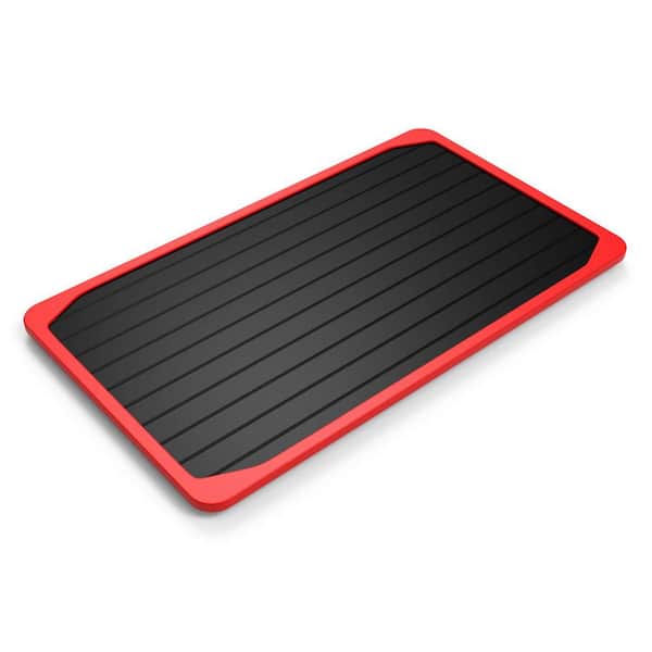 Black Aluminum Defrosting Tray with Nonstick Coating Rapid Thaw Kitchen Plate for Frozen Meat Healthier Thawing