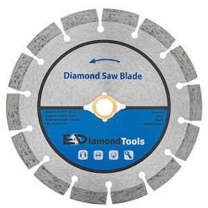 8 in. General Purpose Segmented Saw Blades for Concrete & Masonry, 10mm Segment Height, Diamond Arbor w/ 7/8 in. Bushing