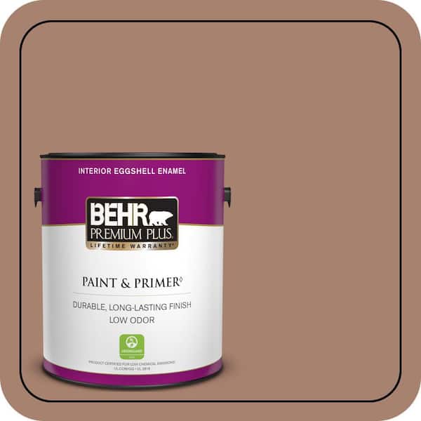 BEHR PREMIUM PLUS 1 gal. #S190-5 Cocoa Nutmeg Eggshell Enamel Low Odor Interior Paint & Primer
