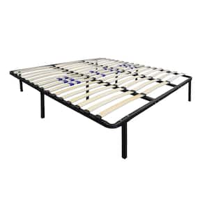 Queen-Size Bed Frame with Wood Slat Platform