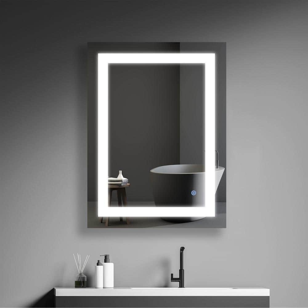 24 in. W x 32 in. H Small Rectangular Frameless Anti-Fog Wall Bathroom ...