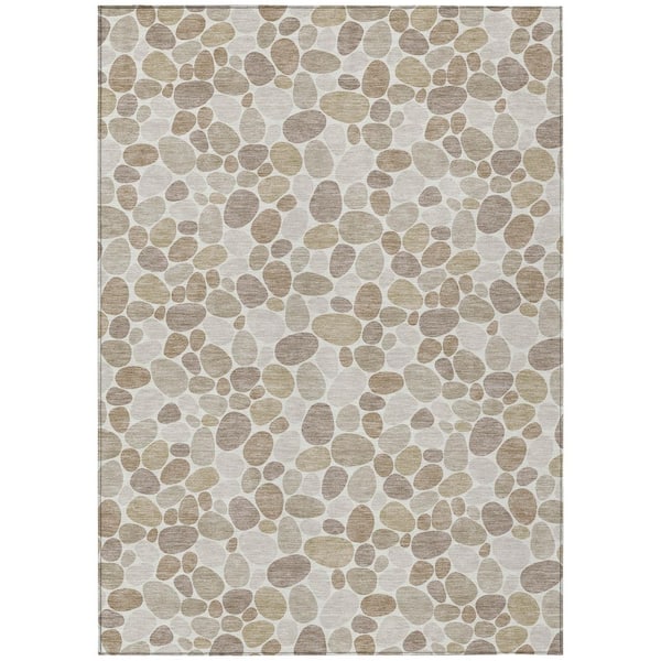 Chantille Machine Washable Indoor/Outdoor Abstract ACN2817 Ivory 9 ft. x 12 ft. Area Rug