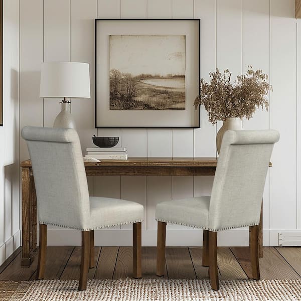 510 Design Aubrey Natural High back Parsons Chair (Set of 2)