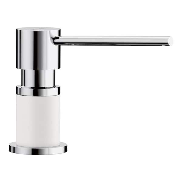 Blanco Lato Deck-Mounted Soap and Lotion Dispenser in White and Chrome