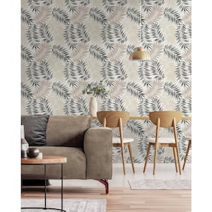 Orleans Jungle Leaf Beige Textured Non-pasted Wallpaper (Cover 56 sq. ft.)