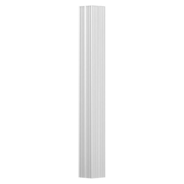 AFCO 3 in. x 9 ft. Gloss White Non-Tapered Fluted Square Shaft Endura-Aluminum Column