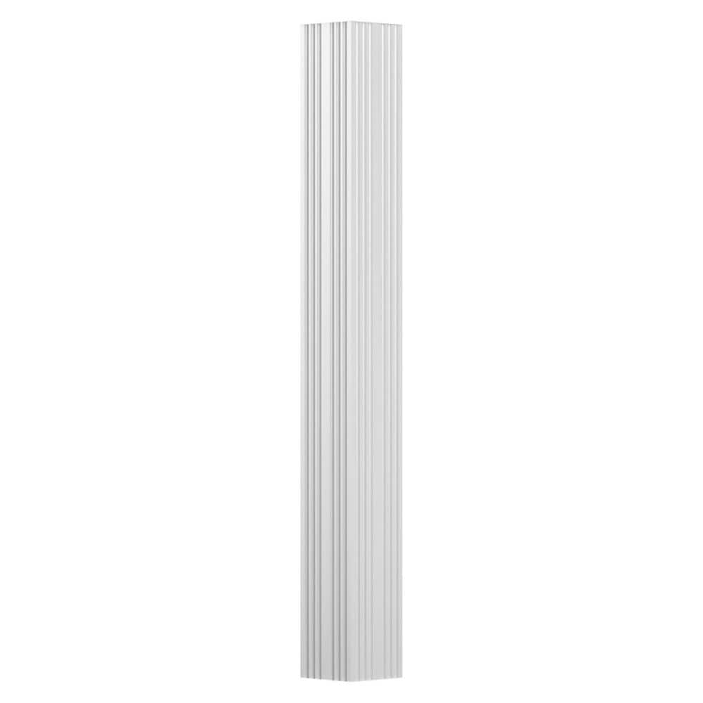 AFCO EA0408INFSFTUTU 4 x 8' Endura-Aluminum Column, Square Shaft (FOR Post Wrap Installation), Non-Tapered, Fluted, Textured Brown Finish w/ Capital