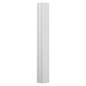 9' x 3" Endura-Aluminum Column, Square Shaft (Load-Bearing), Non-Tapered, Fluted, Gloss White