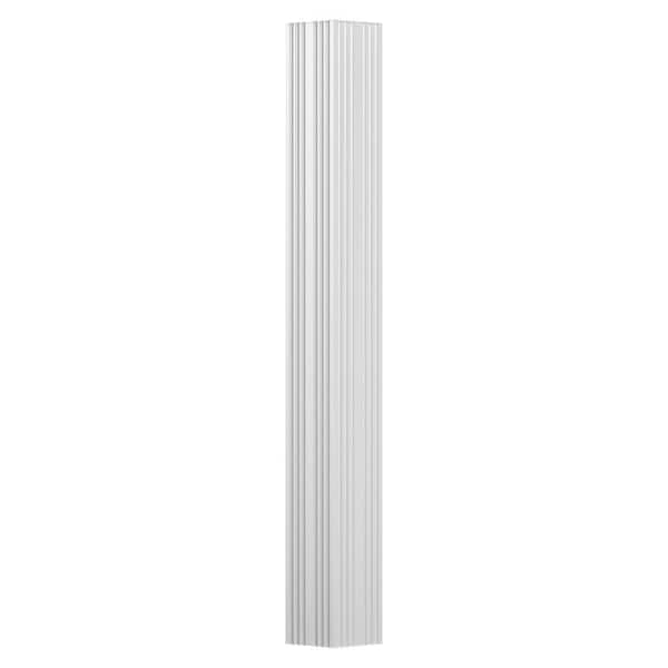 AFCO 9' x 3" Endura-Aluminum Column, Square Shaft (Load-Bearing), Non-Tapered, Fluted, Gloss White