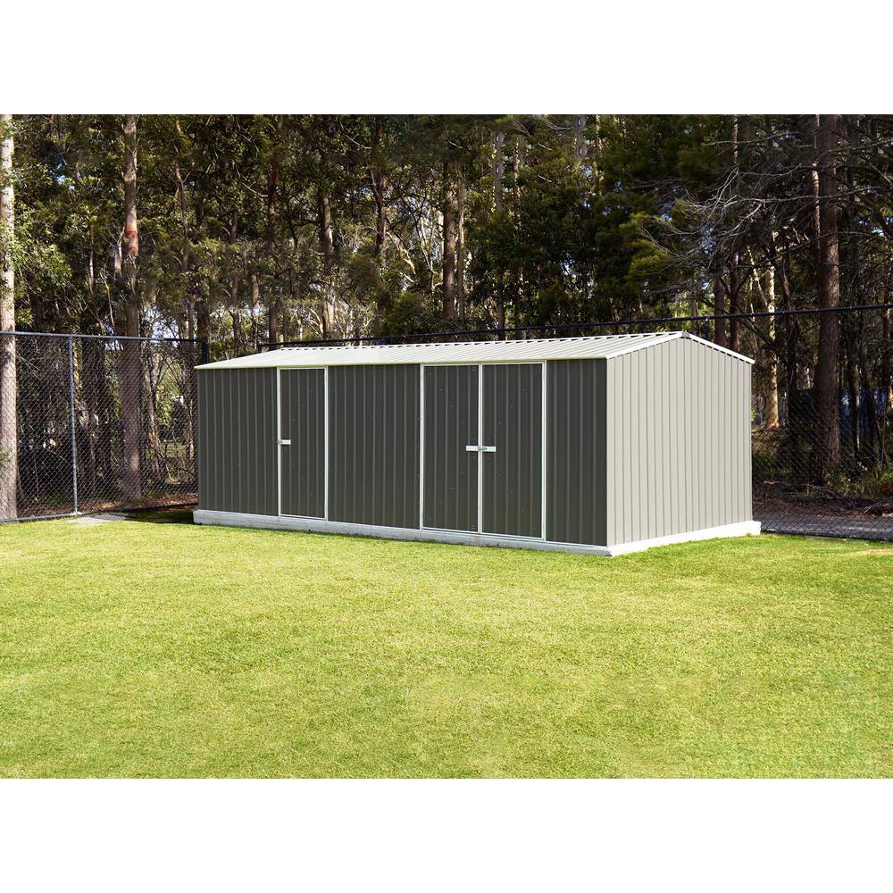 Woodland Gray 20' x 10' Galvanized Steel Metal Workshop Shed