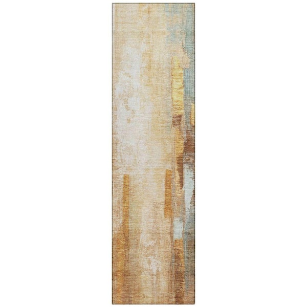 Chantille Machine Washable Indoor/Outdoor Abstract ACN2020 Copper 2 ft. 3 in. x 7 ft. 6 in. Runner Rug