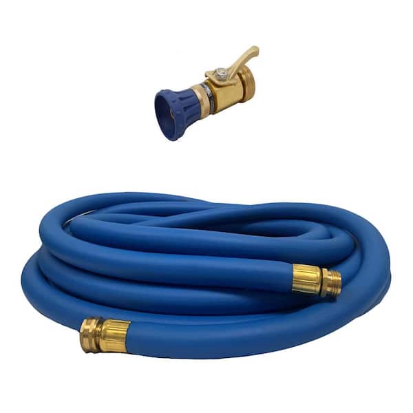 Underhill Ultramax 0.75 in. Dia x 50 ft. Garden Hose, Blue and Precision Cloudburst Hose End Nozzle