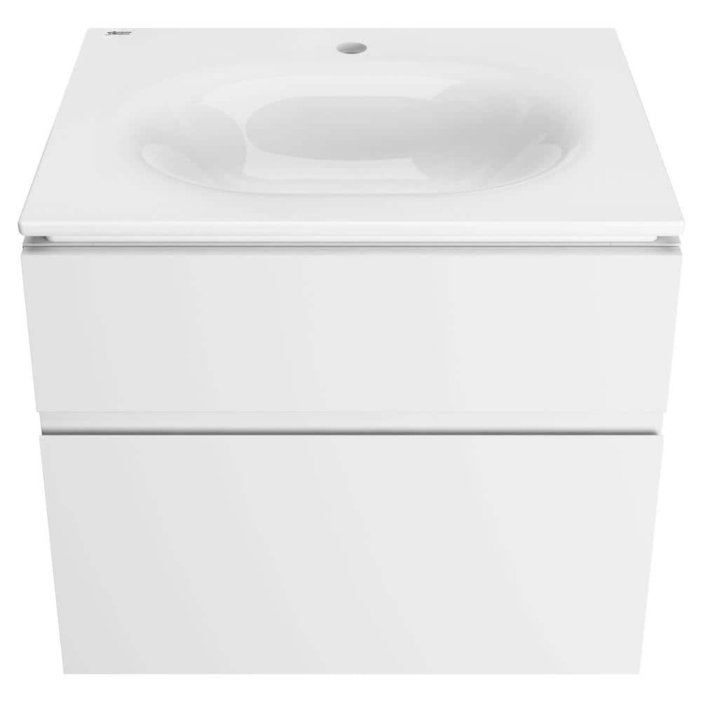 Studio S 24'' White Ceramic Rectangular Bathroom Sink