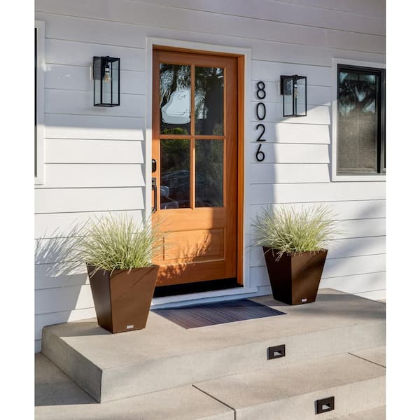 Nobleton 22 in. Espresso Plastic Square Planter (2-Pack)