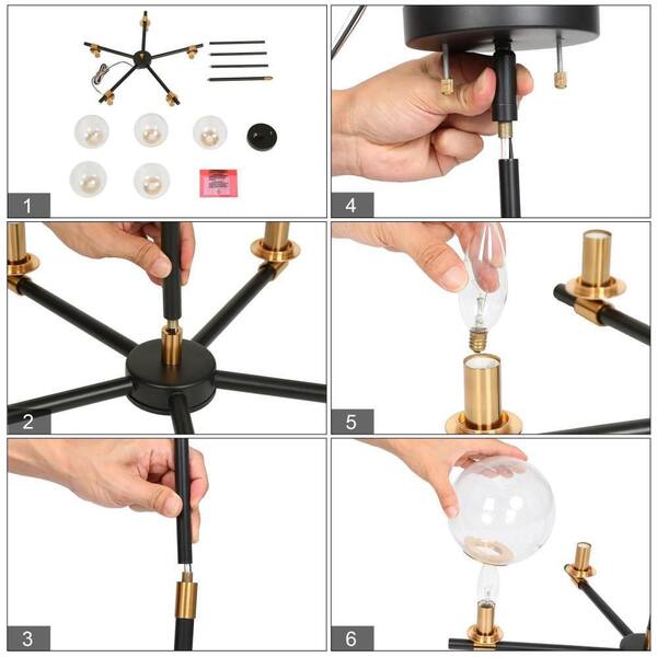 Zevni Modern Black Island Pendant Light, Ostter 22 in. 5