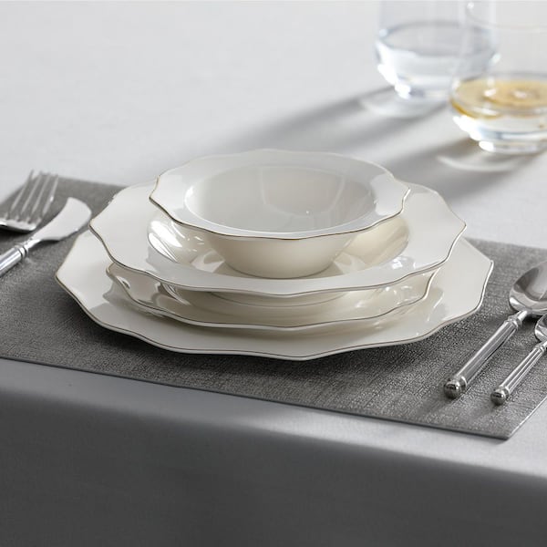 MALACASA 50-Piece Neutral White Porcelain Dinnerware Set ELISA-50 - The  Home Depot