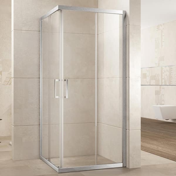 Unbranded 36 in. W x 76 in. H Bathroom Sliding Framed Shower Door/Enclosure in Brushed Nickel with Handle