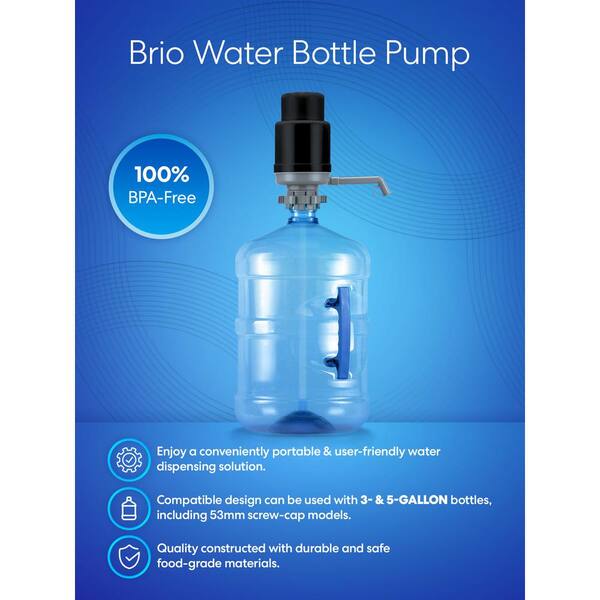 Portable Manual Water Pump For 5 Gallon Bottle, Blue Water Jug Dispenser Bottle Pump Drinking Pump Hand Press Cooler 2 6 Gallon Outdoors Indoors