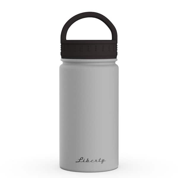 12 oz. Charcoal Insulated Stainless Steel Water Bottle with D-Ring Lid