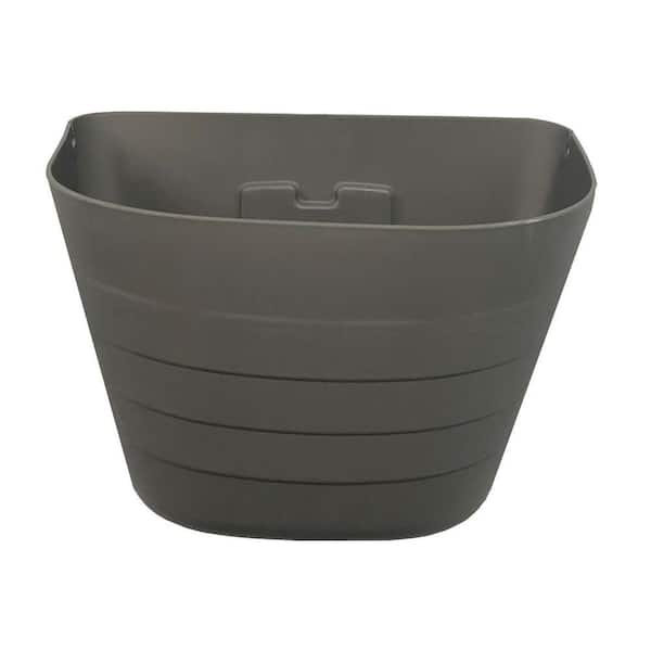 Unbranded 7 in. x 12 in. x 9.5 in. Gray Resin BPA-Free Wall Mounted Self-Watering Wall Planter