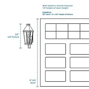 Gibbes Street Collection 2-Light Textured Black Clear Beveled Glass New Traditional Outdoor Medium Wall Lantern Light