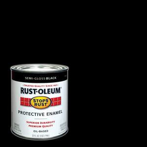 1 qt. Protective Enamel Semi-Gloss Black Interior/Exterior Paint (2-Pack)