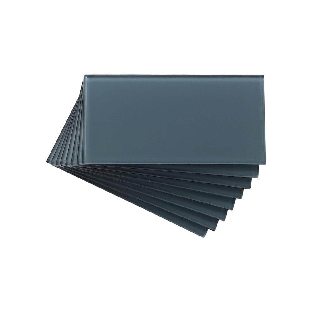 Storm Cloud Glass Peel and Stick Wall Tile Set for Kitchen and Bathroom
