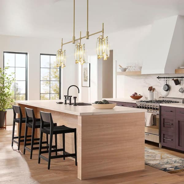 LOV GRINDLODGE 38灯 3.0 LODGE-KUN RRTYO Laga 3-Light Modern Glam Linear Brushed Brass Kitchen