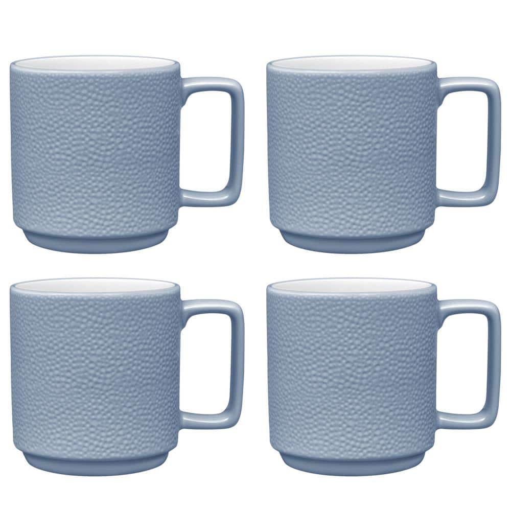 Noritake Colortex Stone Aqua 16 oz. Porcelain Mugs (Set of 4), Blue -  G031-284D