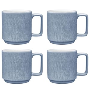 Colortex Stone Aqua 16 oz. Porcelain Mugs, (Set of 4)