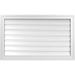 36" x 22" Vertical Surface Mount PVC Gable Vent: Functional with Brickmould Frame