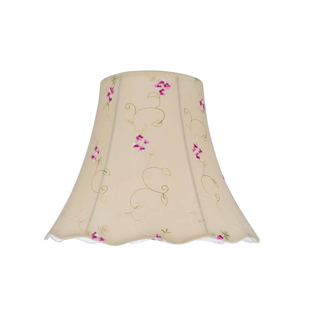 12 in. x 9.5 in. Apricot and Floral Embroidered Design Scallop Bell Lamp Shade price history on PriceWatchPro