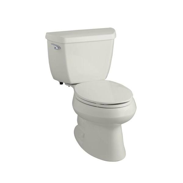 KOHLER Wellworth Classic 2-Piece 1.6 GPF Elongated Bowl Toilet with Insuliner Tank in Ice Grey-DISCONTINUED
