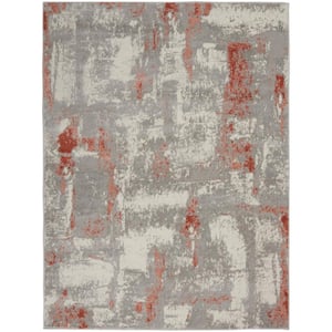 Elation Grey Brick 4 ft. x 6 ft. Abstract Geometric Area Rug