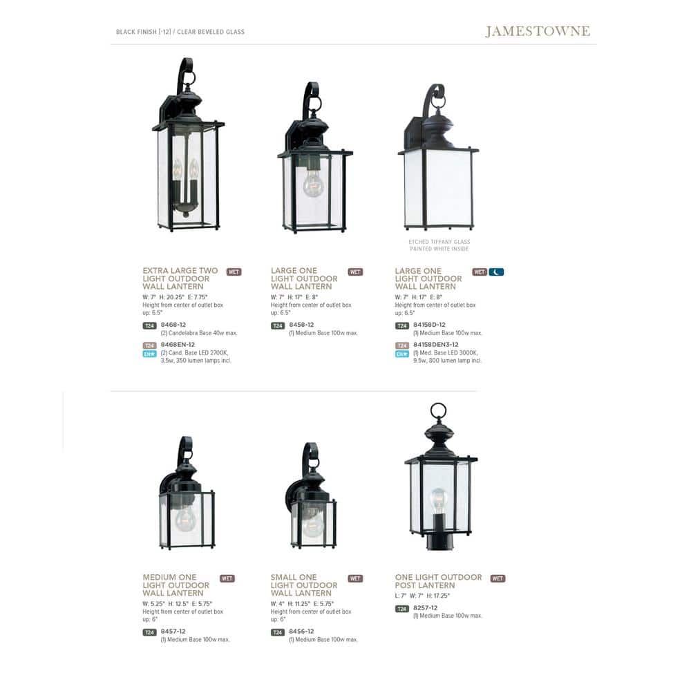 Jamestowne Traditional Black Outdoor Wall Sconce with Energy Star
