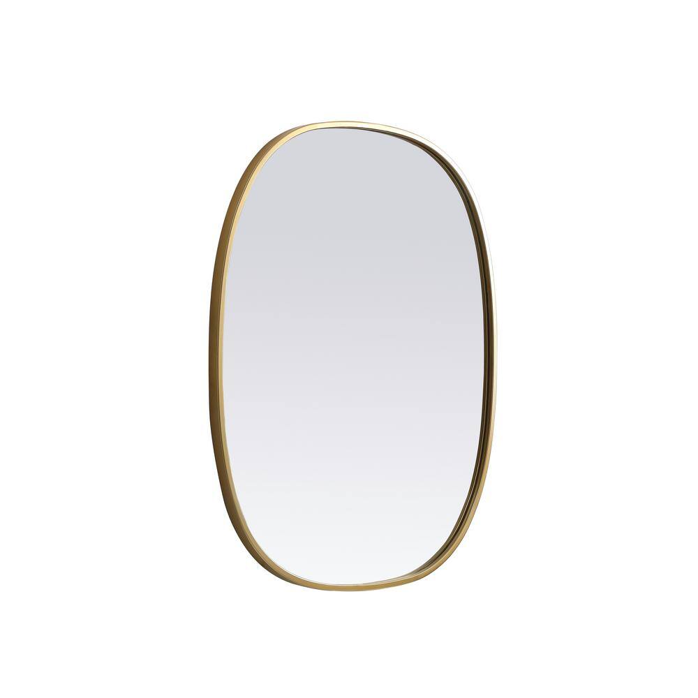 Brass Framed Oval Full Length Bathroom Mirror