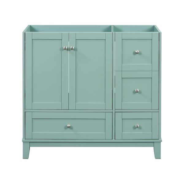 Unbranded 35 in. W x 18 in. D x 33 in. H Bath Vanity Cabinet without Top in Green