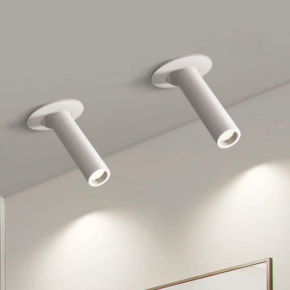 Parroco COB-Light 2.6 in.W White Gimbal Head Fixed Track Minimalist Downlight Ceiling Light for Living Room(Set of 2) price history on PriceWatchPro