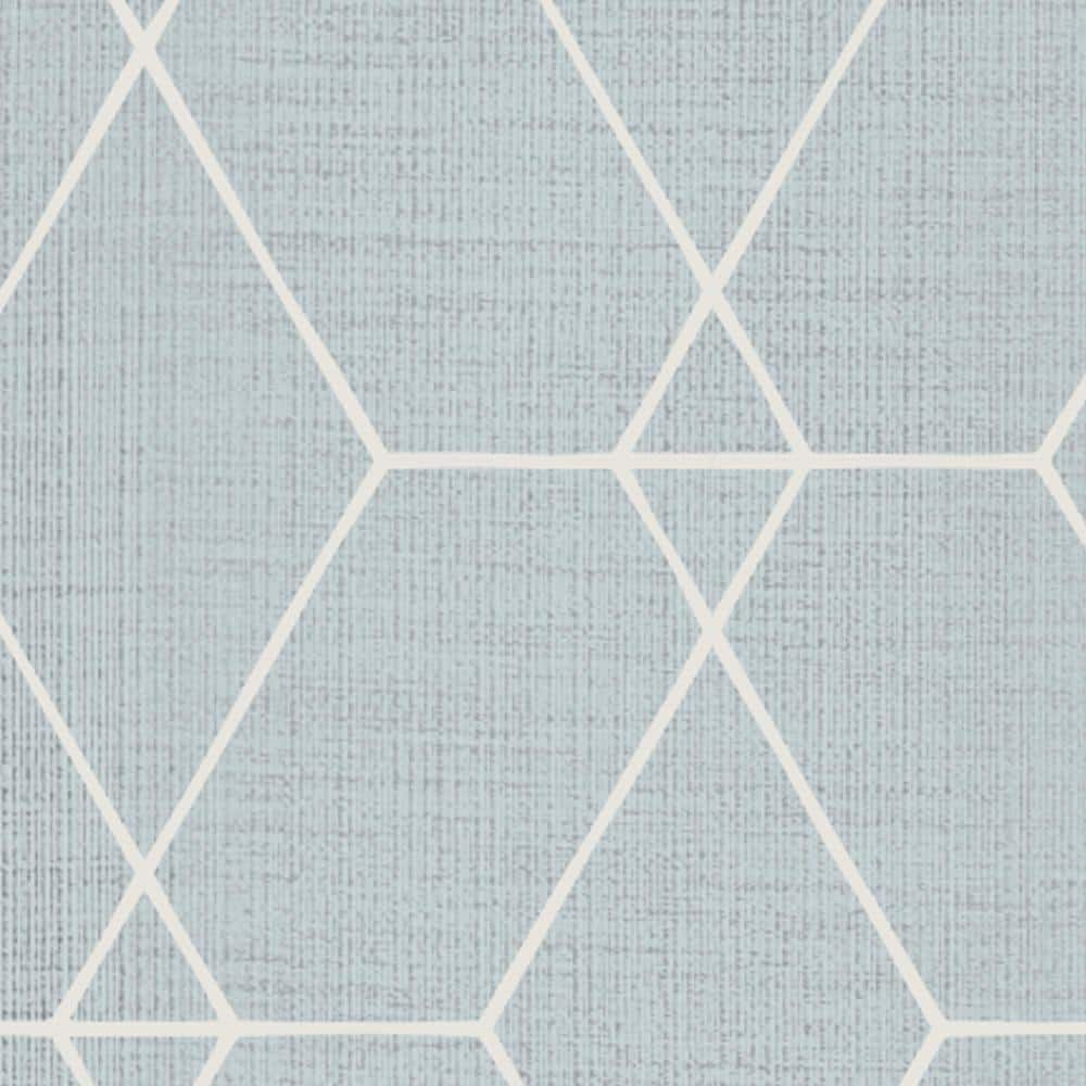 Hexagon Geometric Art Deco Lines Light Blue Peel and Stick Vinyl ...