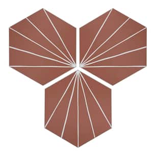 Art Deco Hexagon 6 in. x 7 in. Terracotta Peel and Stick Backsplash Stone Composite Wall Tile (45-Tiles, 9.9 sq. ft.)