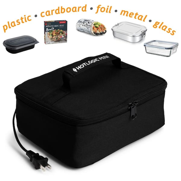 HOTLOGIC Mini Portable Thermal Food Warmer Lunch Bag for Home, Office, and  Travel, Black 16801468-BLK - The Home Depot